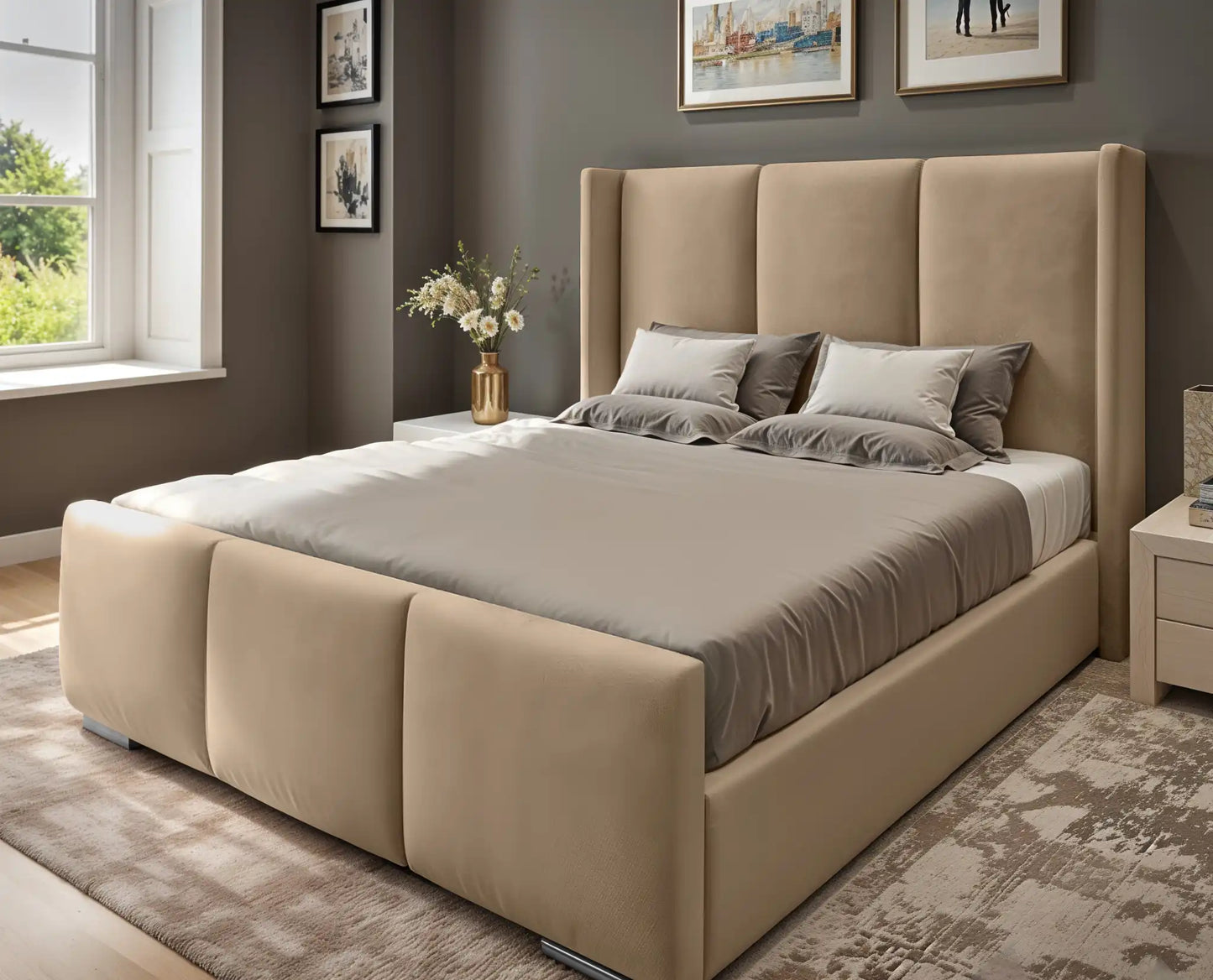 Miami winged Upholstered Bed