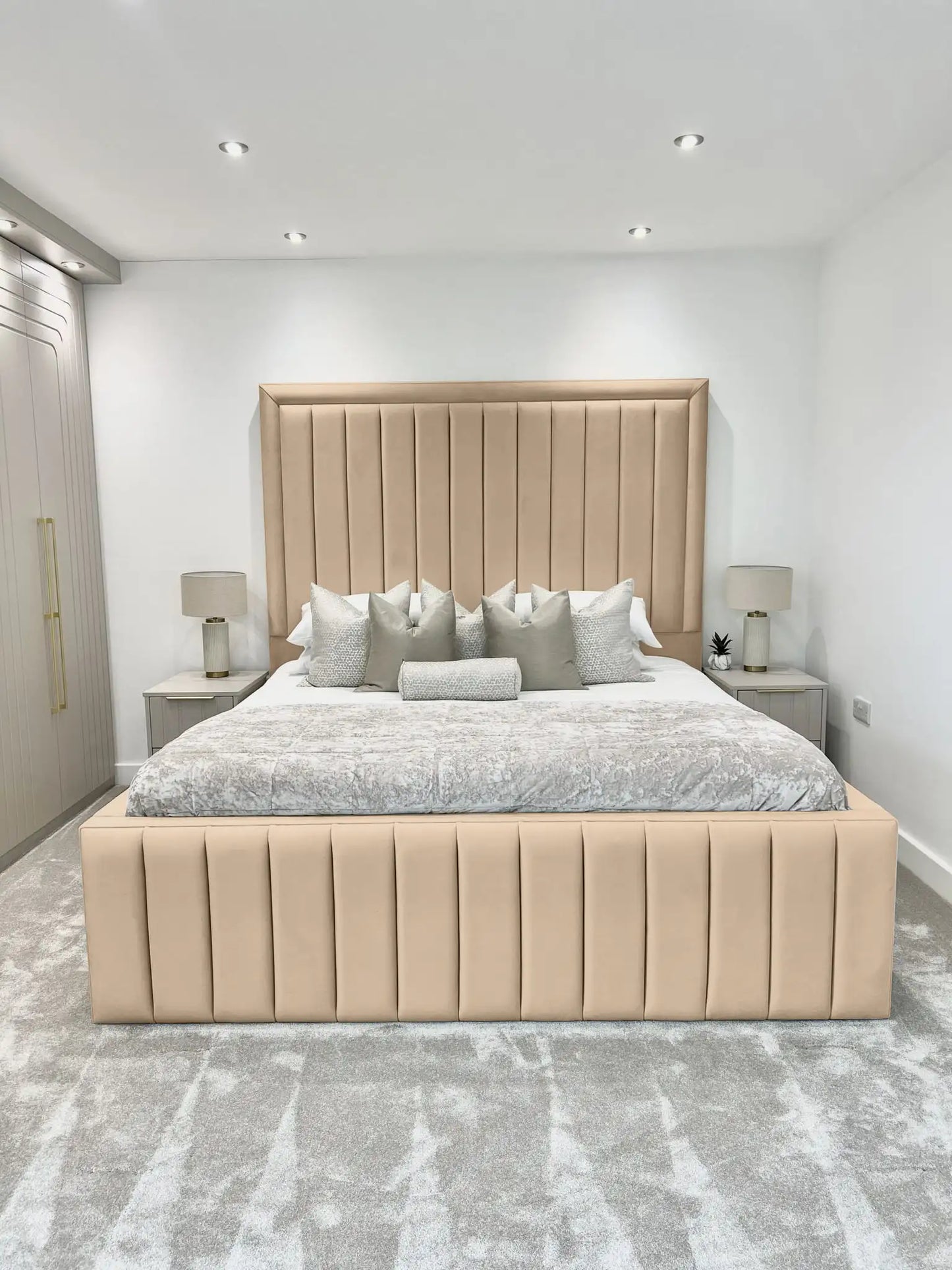 Hampton panel upholstered bed