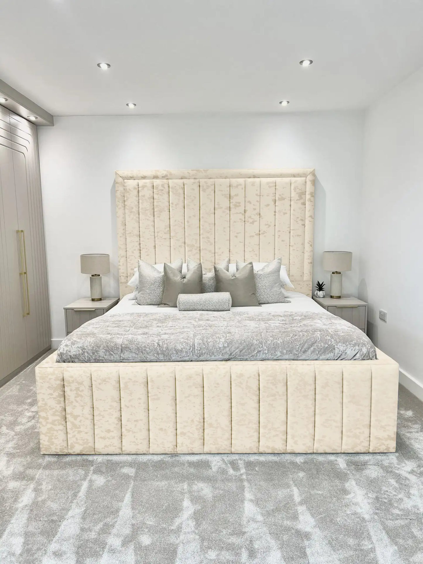 Hampton panel upholstered bed