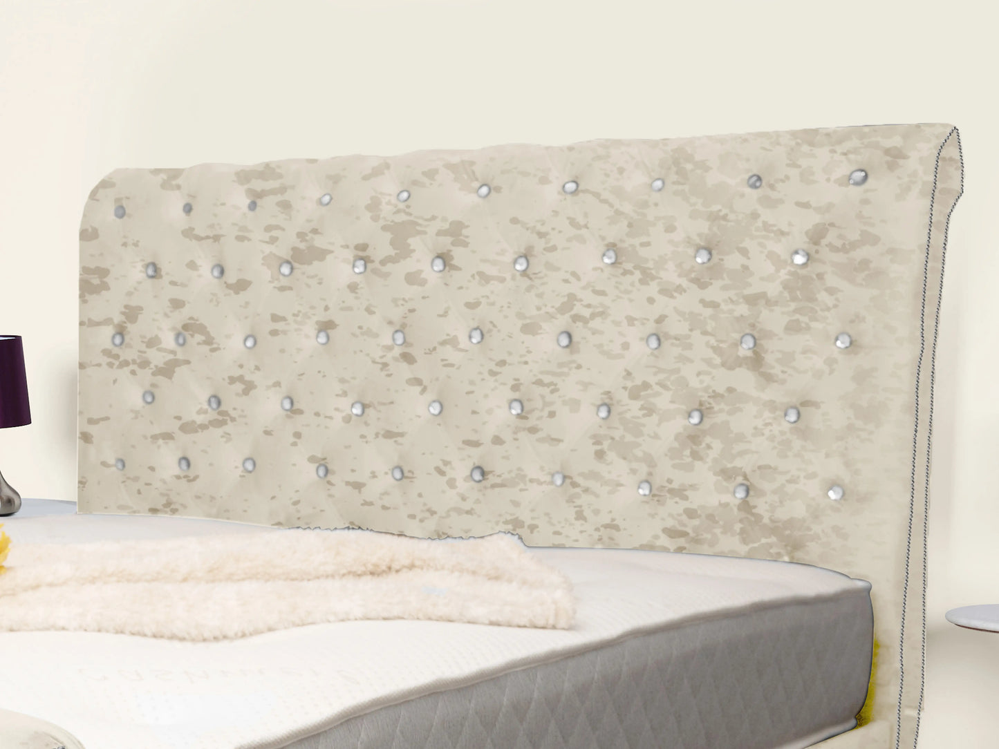 Swan Sleigh Chesterfield Upholstered Bed