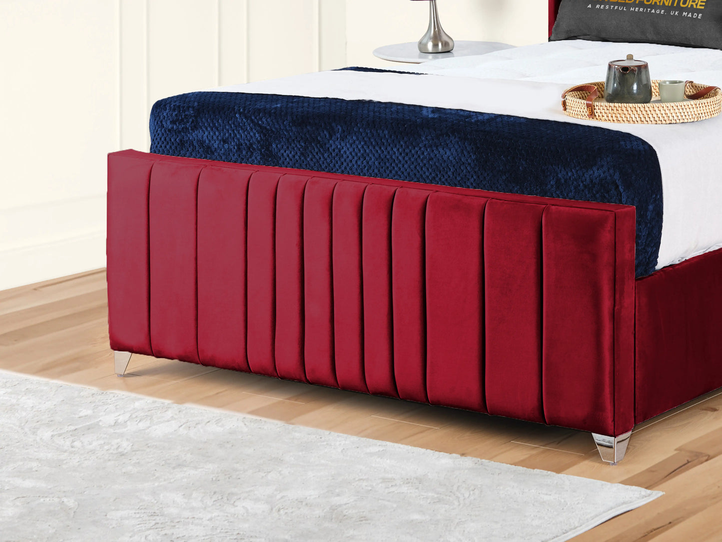 Valencia Lined Wings Upholstered Bed