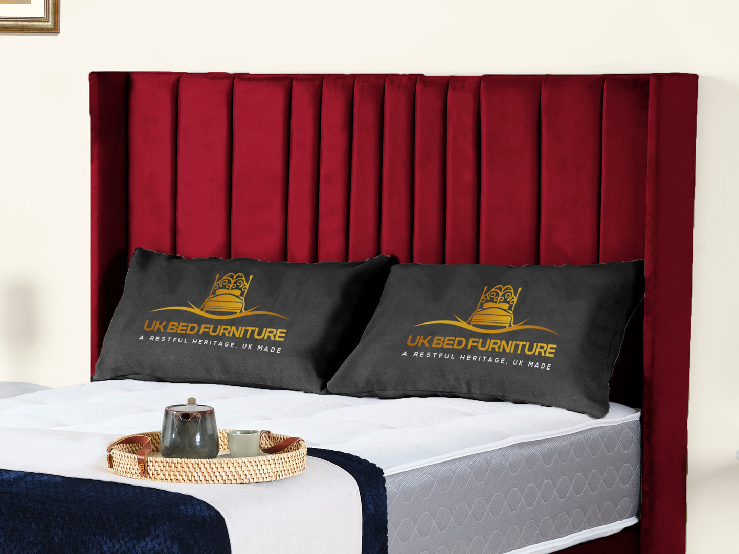 Valencia Lined Wings Upholstered Bed