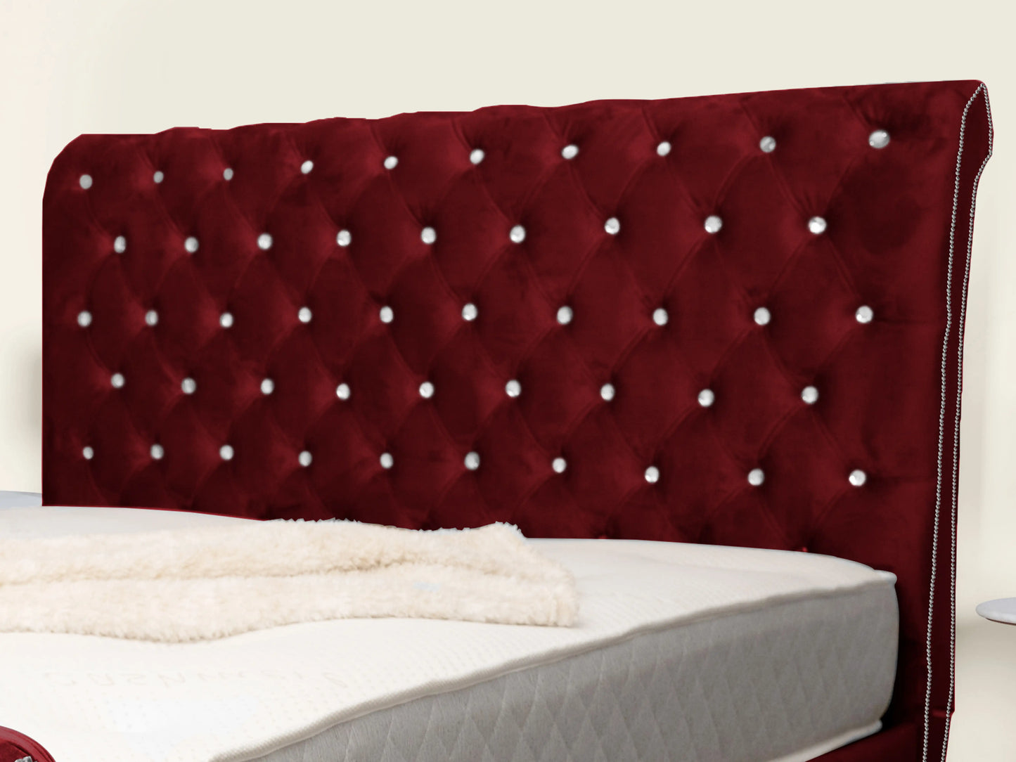 Swan Sleigh Chesterfield Upholstered Bed