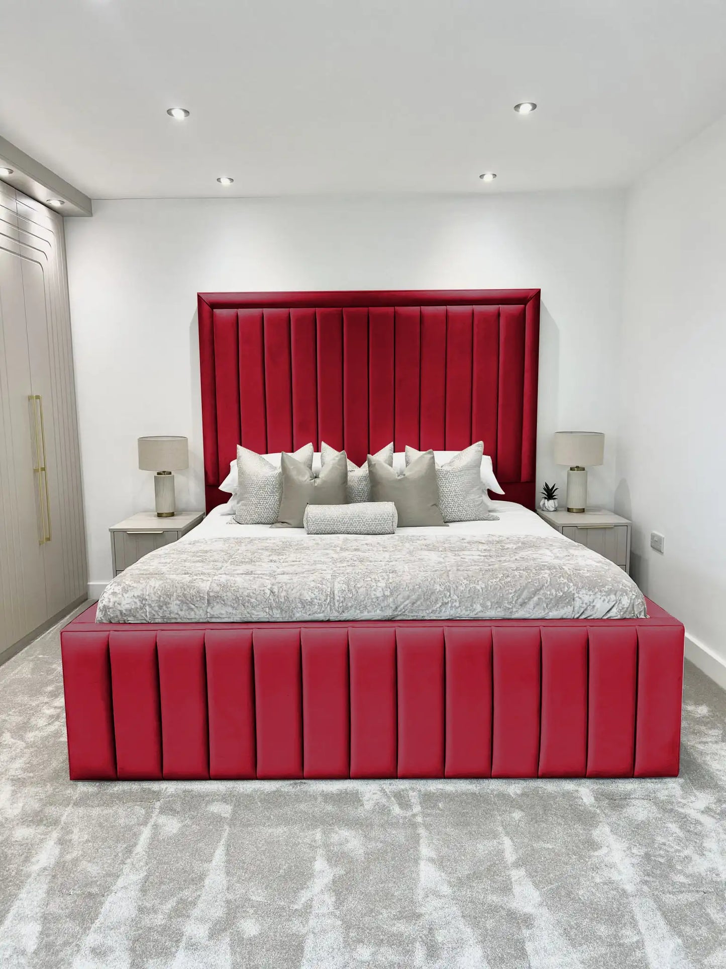 Hampton panel upholstered bed