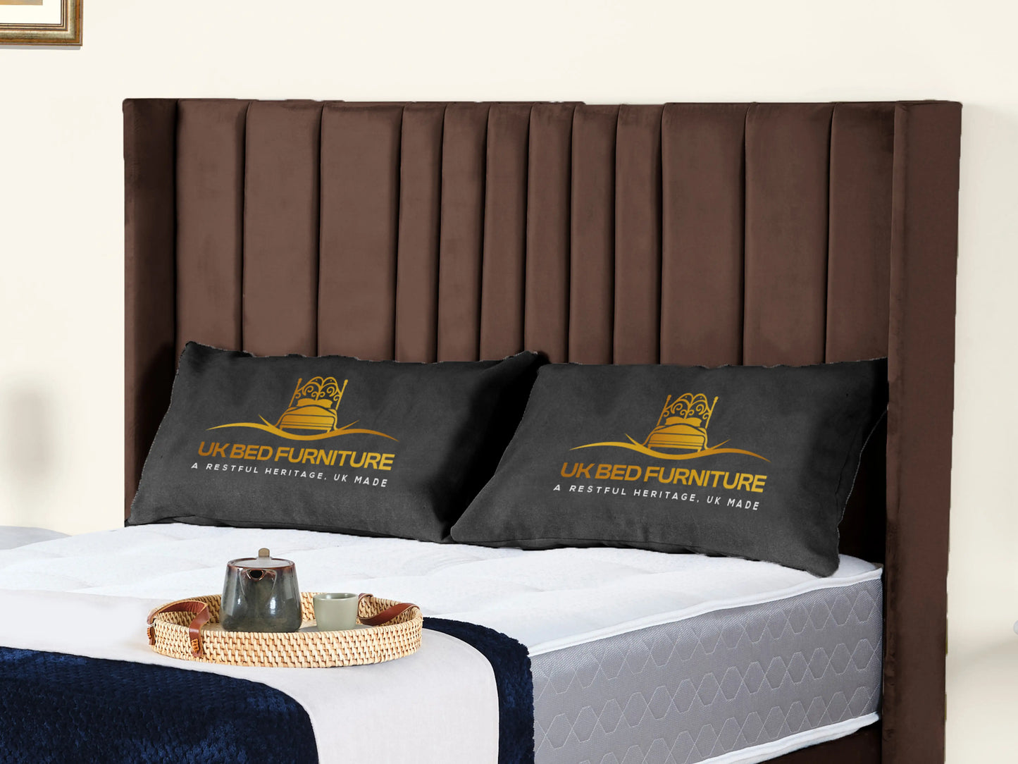 Valencia Lined Wings Upholstered Bed