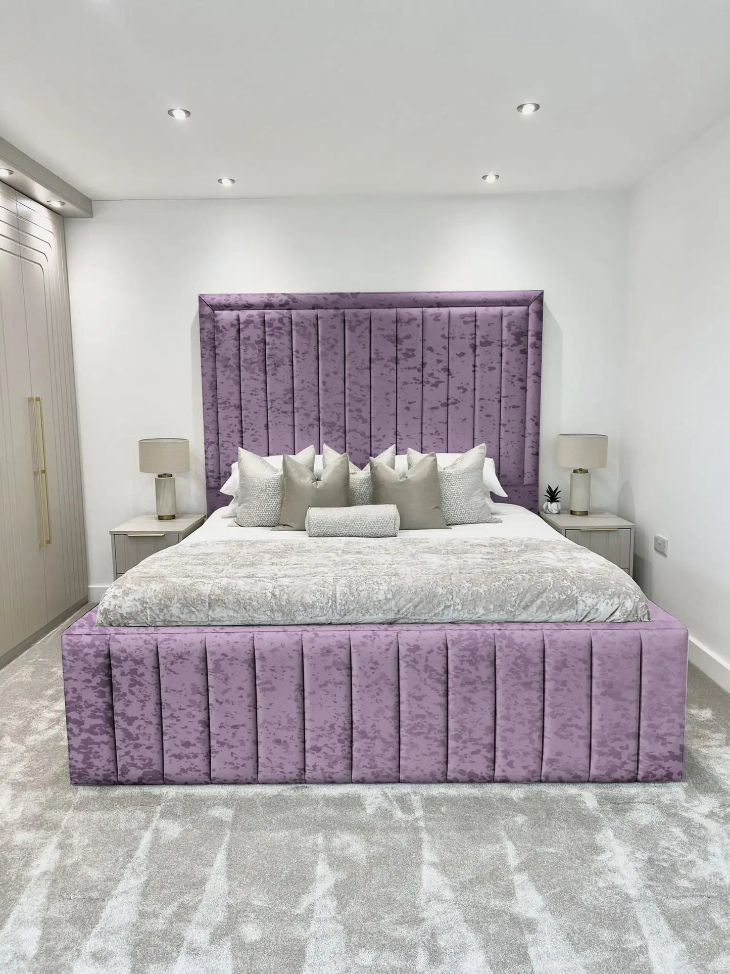Hampton panel upholstered bed
