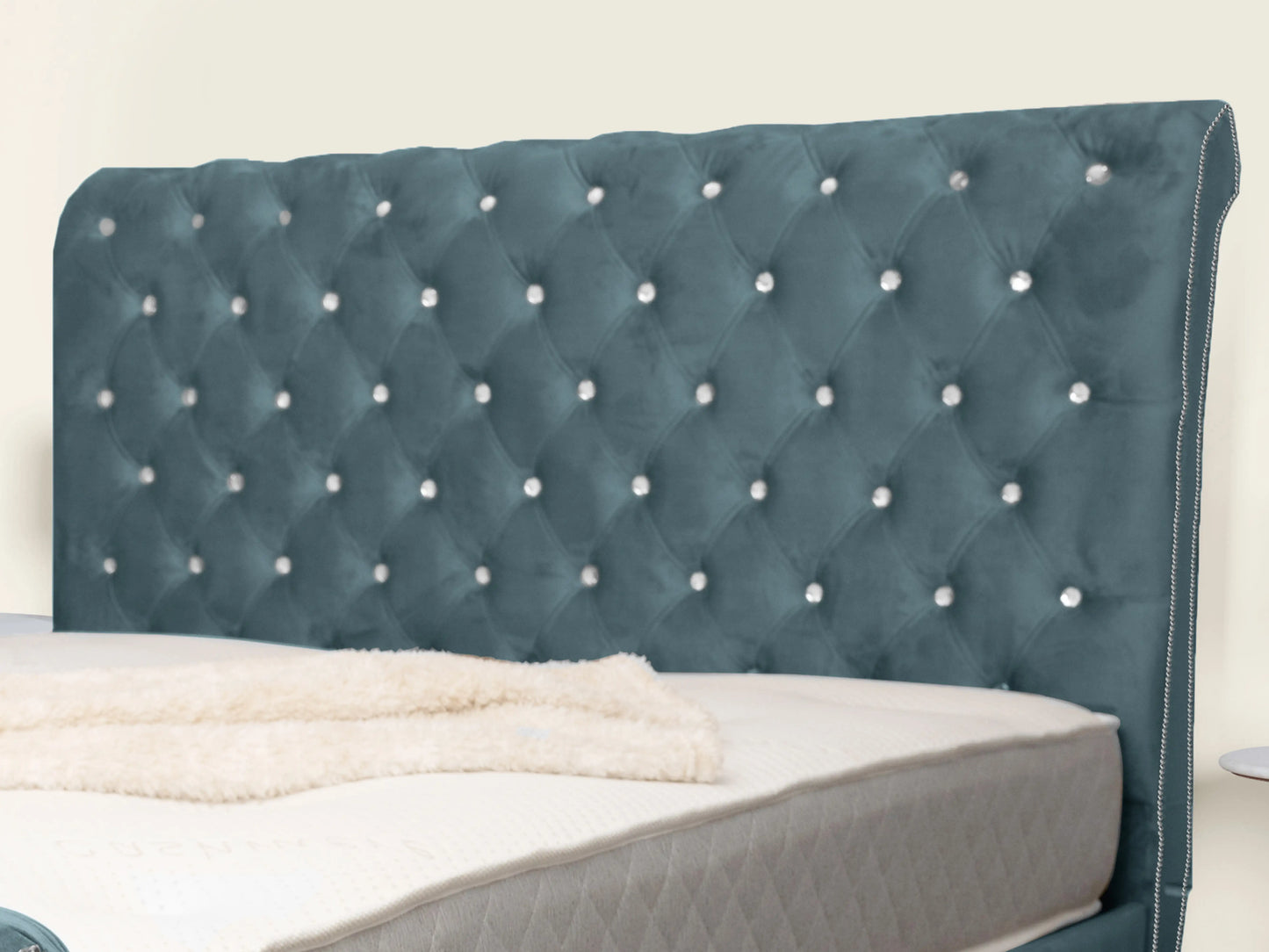 Swan Sleigh Chesterfield Upholstered Bed