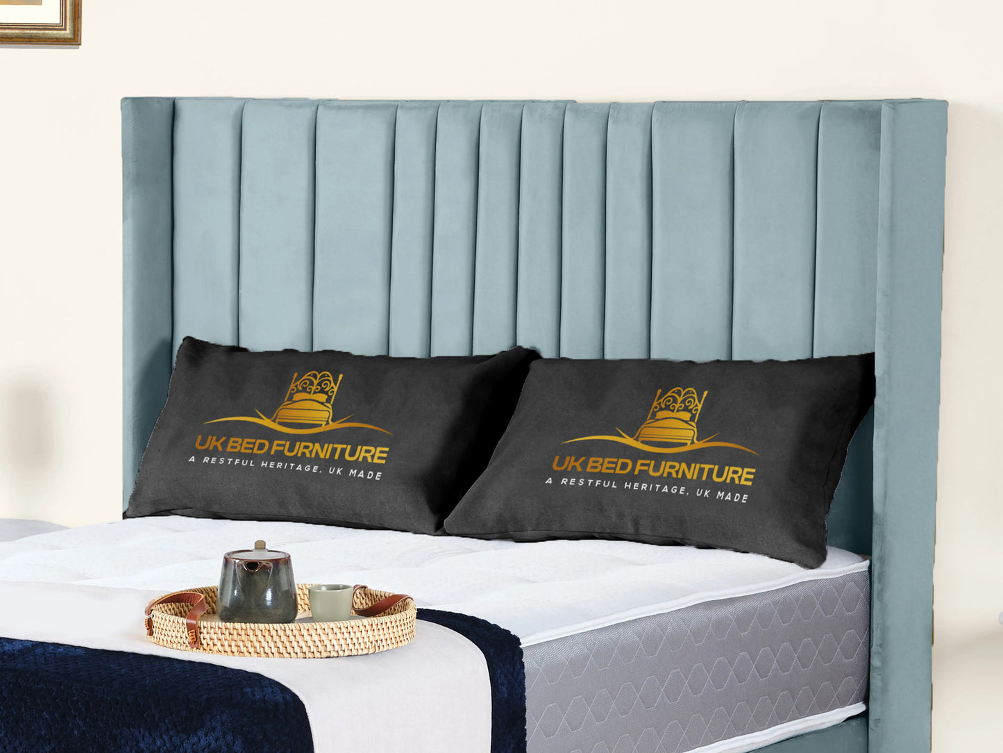 Valencia Lined Wings Upholstered Bed
