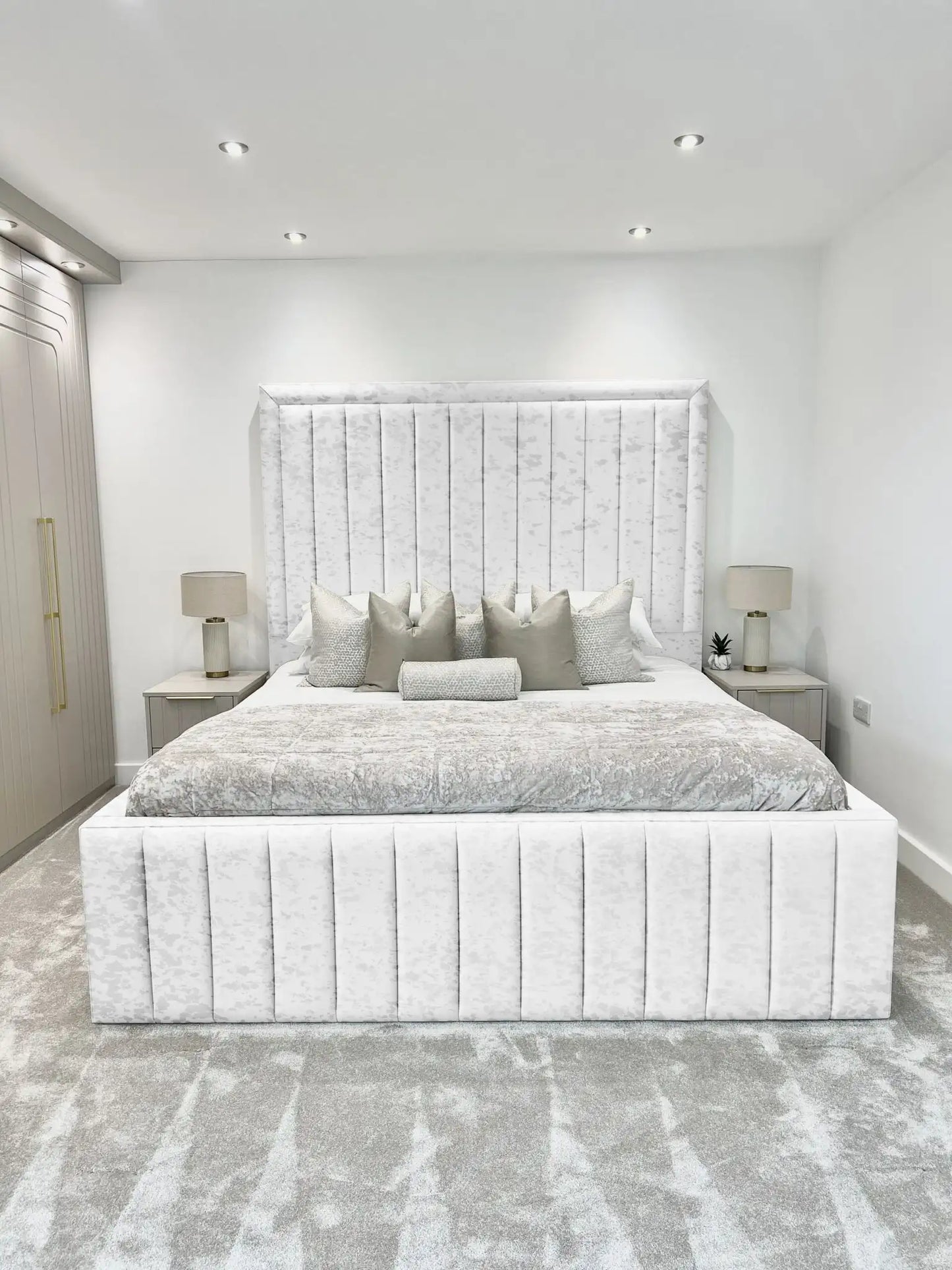 Hampton panel upholstered bed
