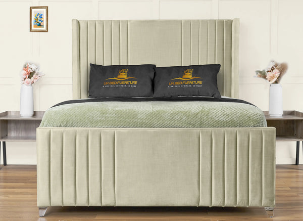 Elise lined winged Upholstered Bed