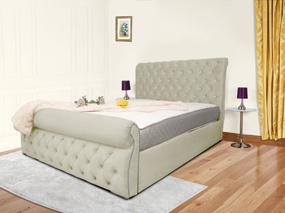 Swan Sleigh Chesterfield Upholstered Bed