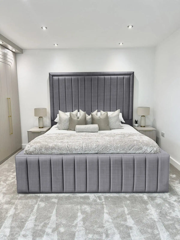 Hampton panel upholstered bed