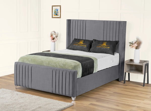 Elise lined winged Upholstered Bed