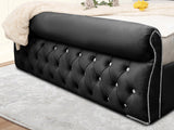 Swan Sleigh Chesterfield Upholstered Bed