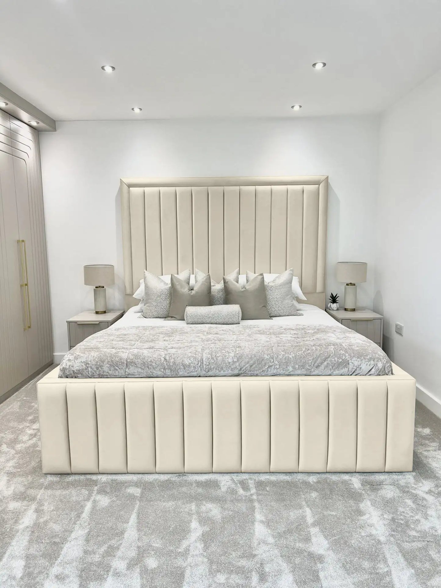 Hampton panel upholstered bed
