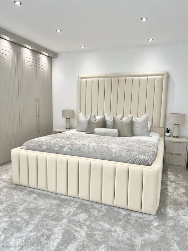 Hampton panel upholstered bed