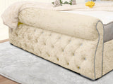Swan Sleigh Chesterfield Upholstered Bed