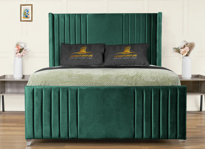 Elise lined winged Upholstered Bed