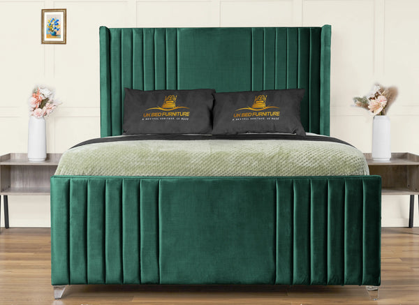 Elise lined winged Upholstered Bed