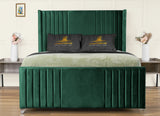 Elise lined winged Upholstered Bed