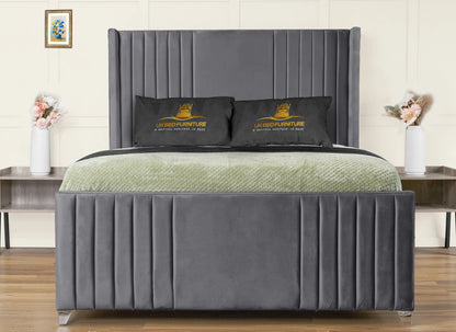 Elise lined winged Upholstered Bed
