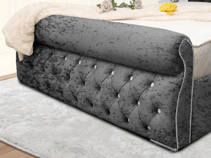 Swan Sleigh Chesterfield Upholstered Bed