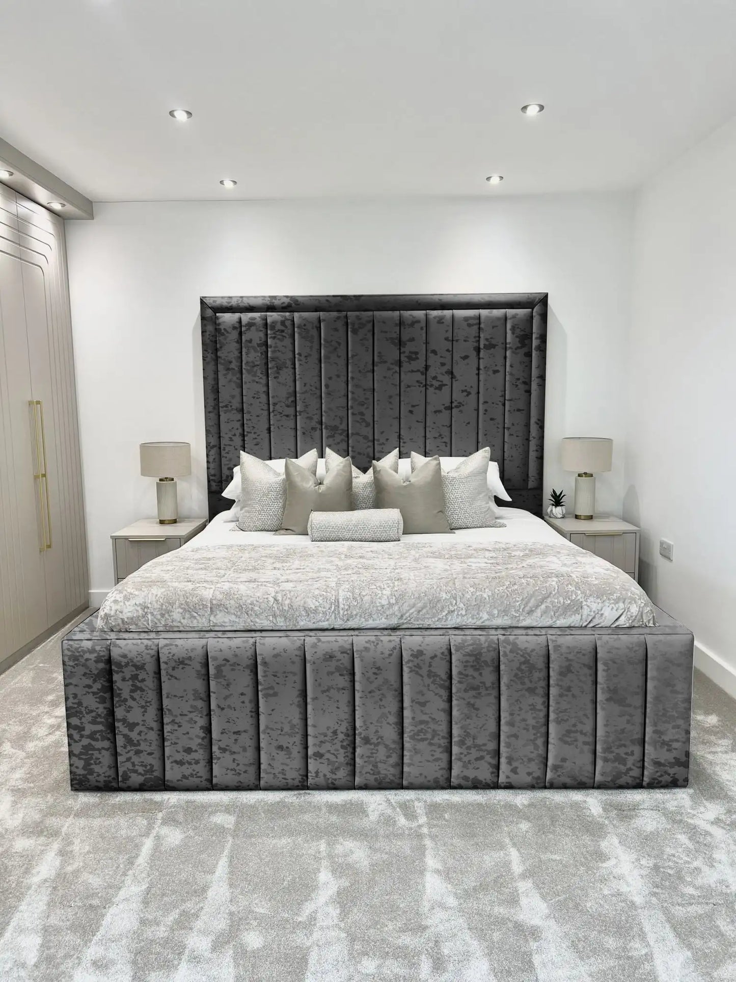 Hampton panel upholstered bed