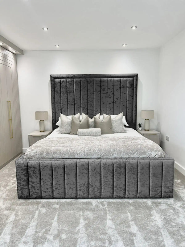 Hampton panel upholstered bed