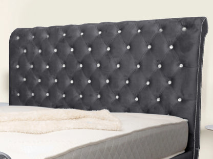 Swan Sleigh Chesterfield Upholstered Bed