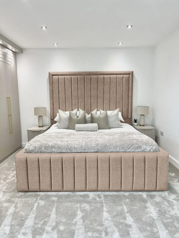 Hampton panel upholstered bed