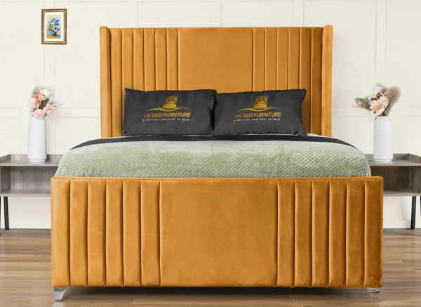 Elise lined winged Upholstered Bed