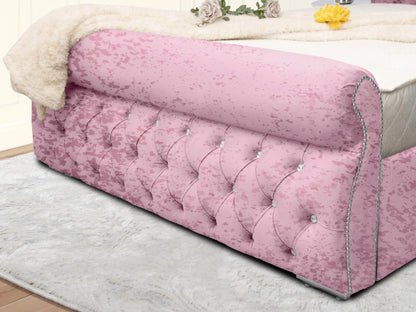 Swan Sleigh Chesterfield Upholstered Bed