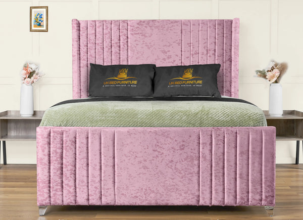 Elise lined winged Upholstered Bed