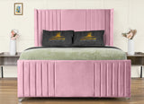 Elise lined winged Upholstered Bed