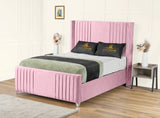 Elise lined winged Upholstered Bed