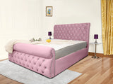 Swan Sleigh Chesterfield Upholstered Bed