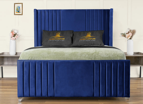 Elise lined winged Upholstered Bed