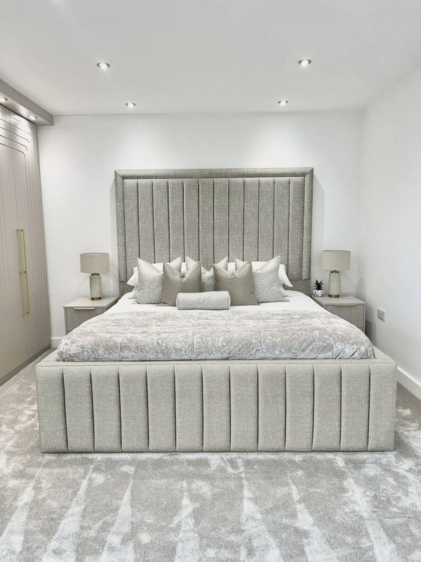 Hampton panel upholstered bed