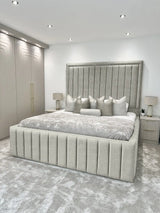 Hampton panel upholstered bed