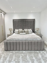 Hampton panel upholstered bed