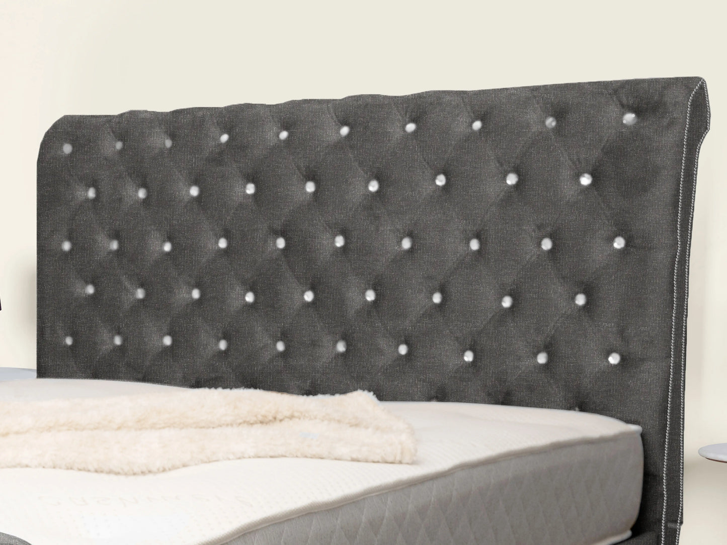 Swan Sleigh Chesterfield Upholstered Bed