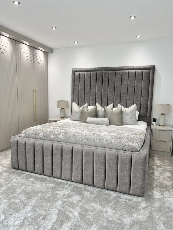 Hampton panel upholstered bed
