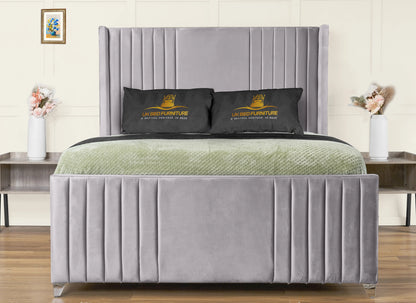 Elise lined winged Upholstered Bed
