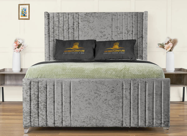 Elise lined winged Upholstered Bed