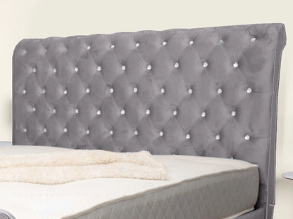 Swan Sleigh Chesterfield Upholstered Bed