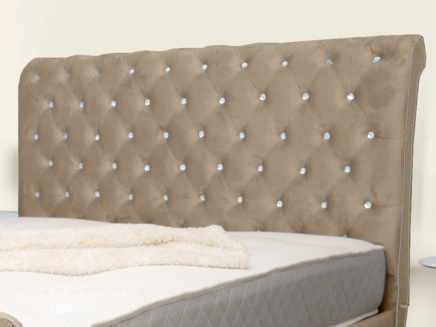 Swan Sleigh Chesterfield Upholstered Bed