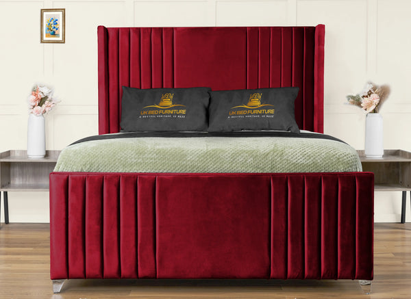 Elise lined winged Upholstered Bed