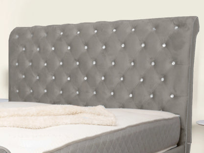 Swan Sleigh Chesterfield Upholstered Bed