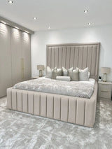 Hampton panel upholstered bed
