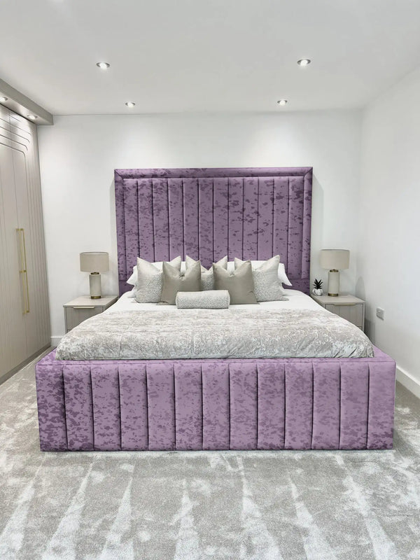 Hampton panel upholstered bed